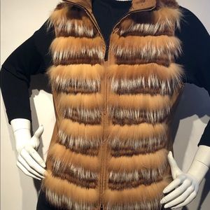 Per se Fox & Mink front Vest Size 6-10